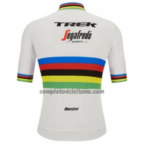 Maglia 2022 Trek-Segafredo Campione Del Mondo Manica Corta Bianco Multicolore